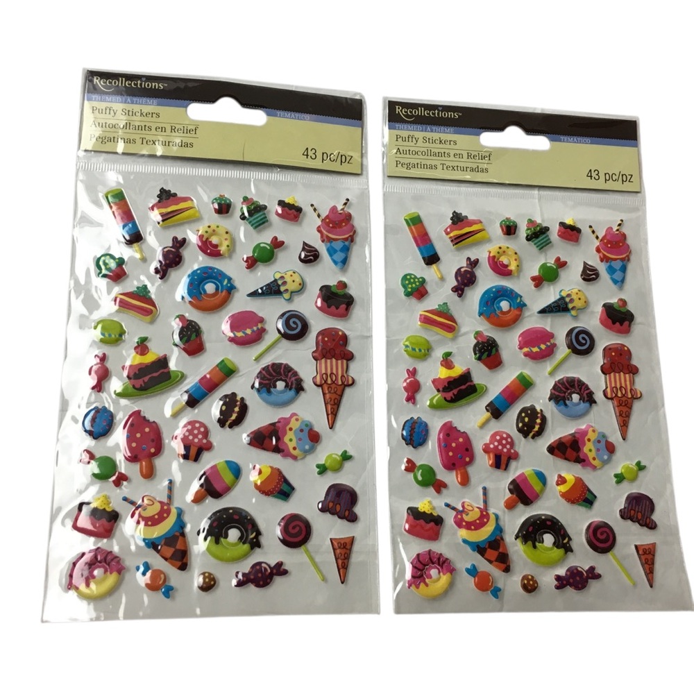 RECOLLECTIONS Stickers Sweet Treat Candy Puffy Scrapbooking Planner 86 Total NEW